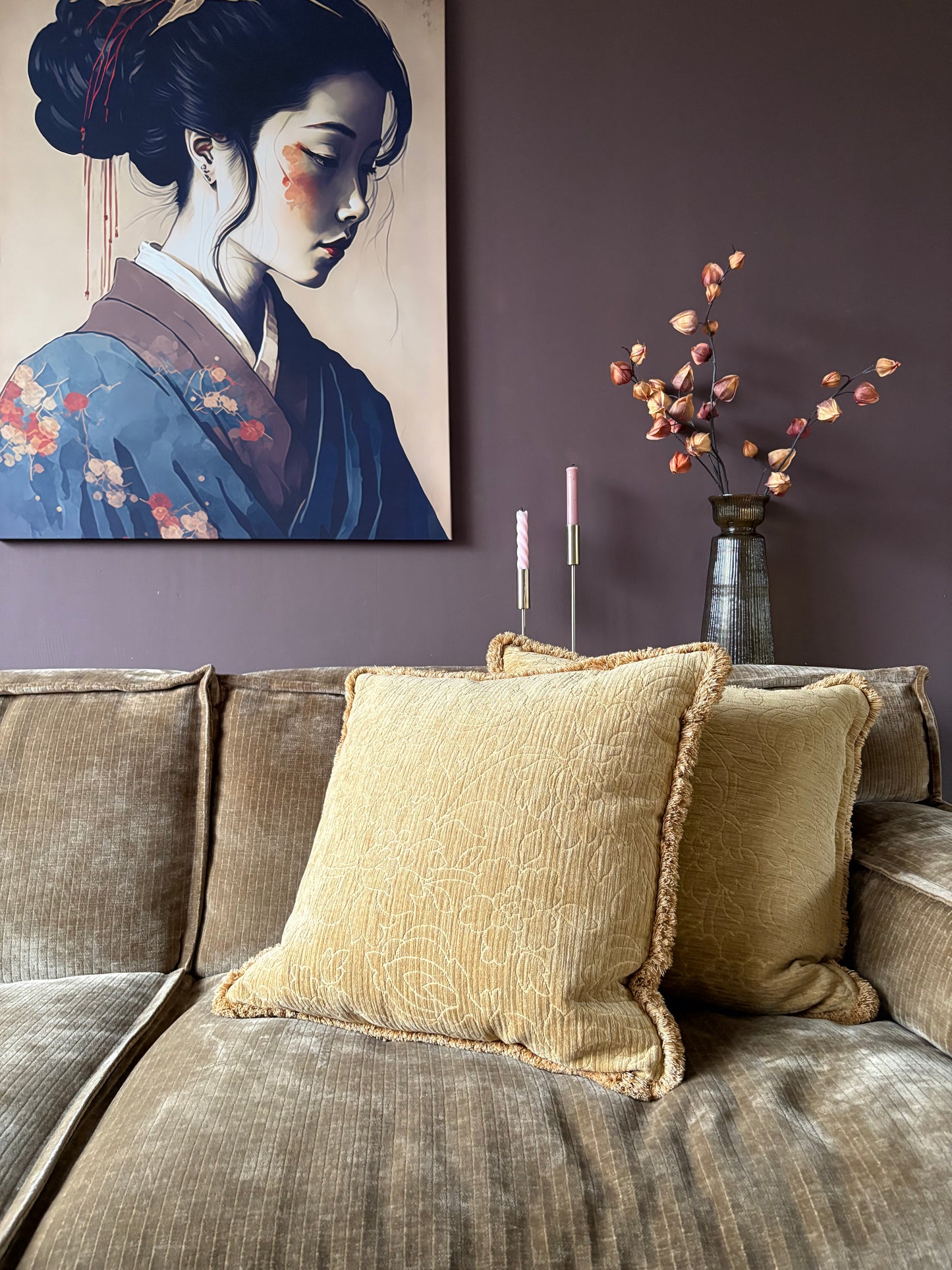 Vintage rib - jacquardweefsel kussen