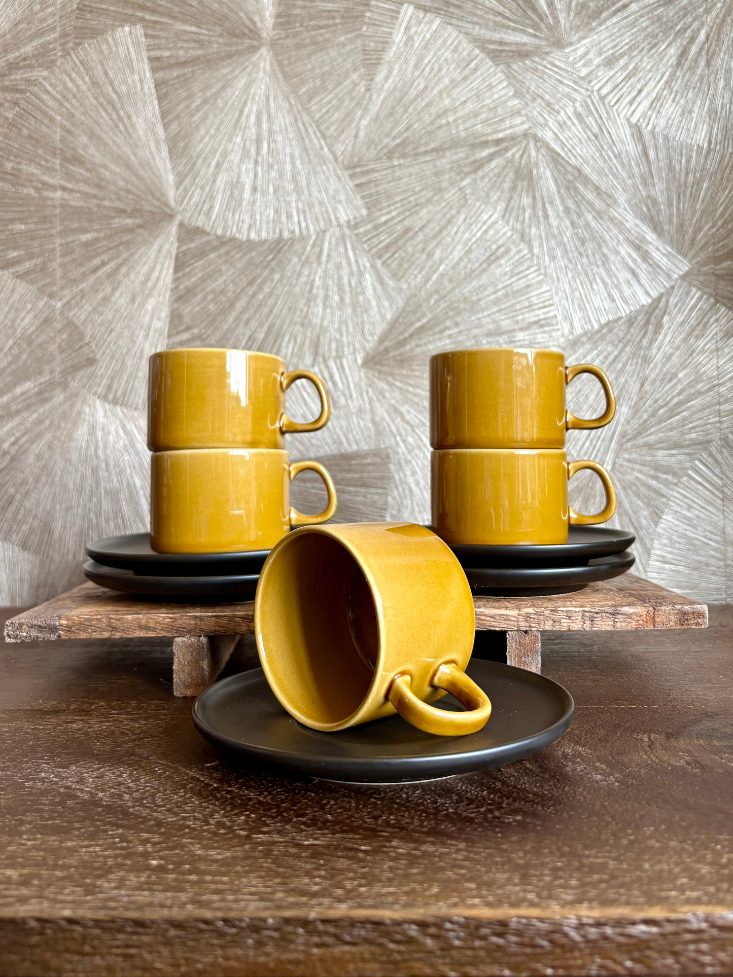 Vintage Malitta kop en schotel | set van 5