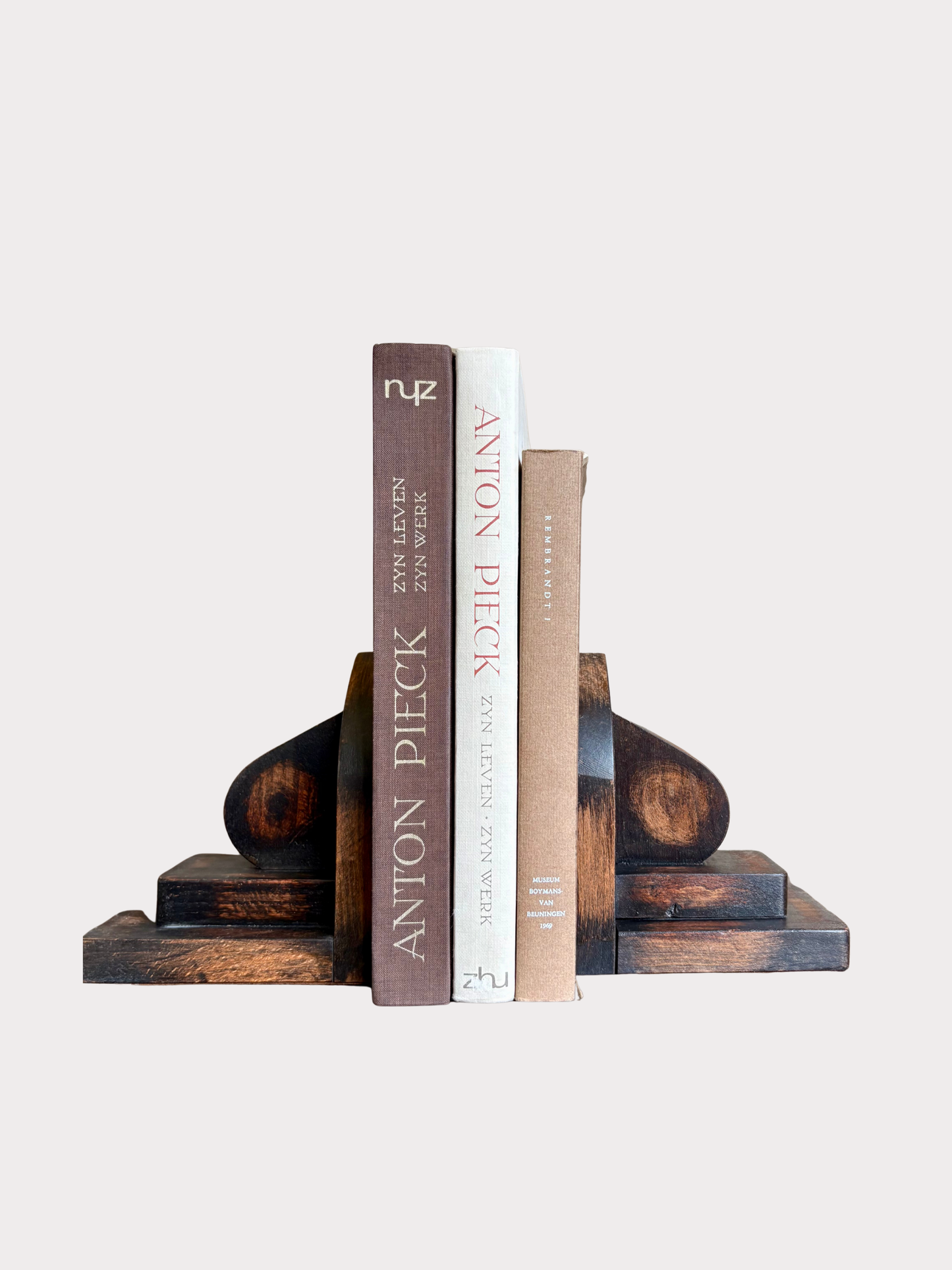 Vintage houten boekensteunen