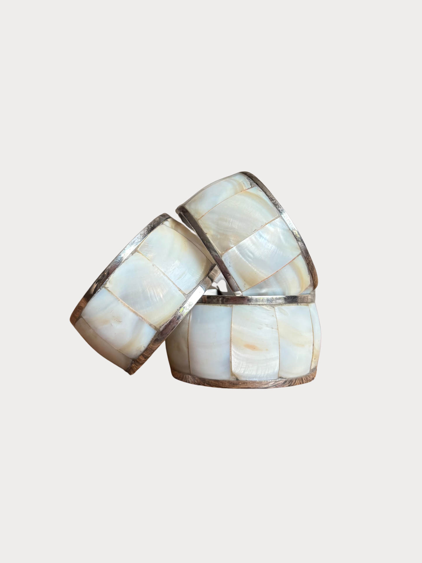 Vintage parelmoer servetringen | set van 3