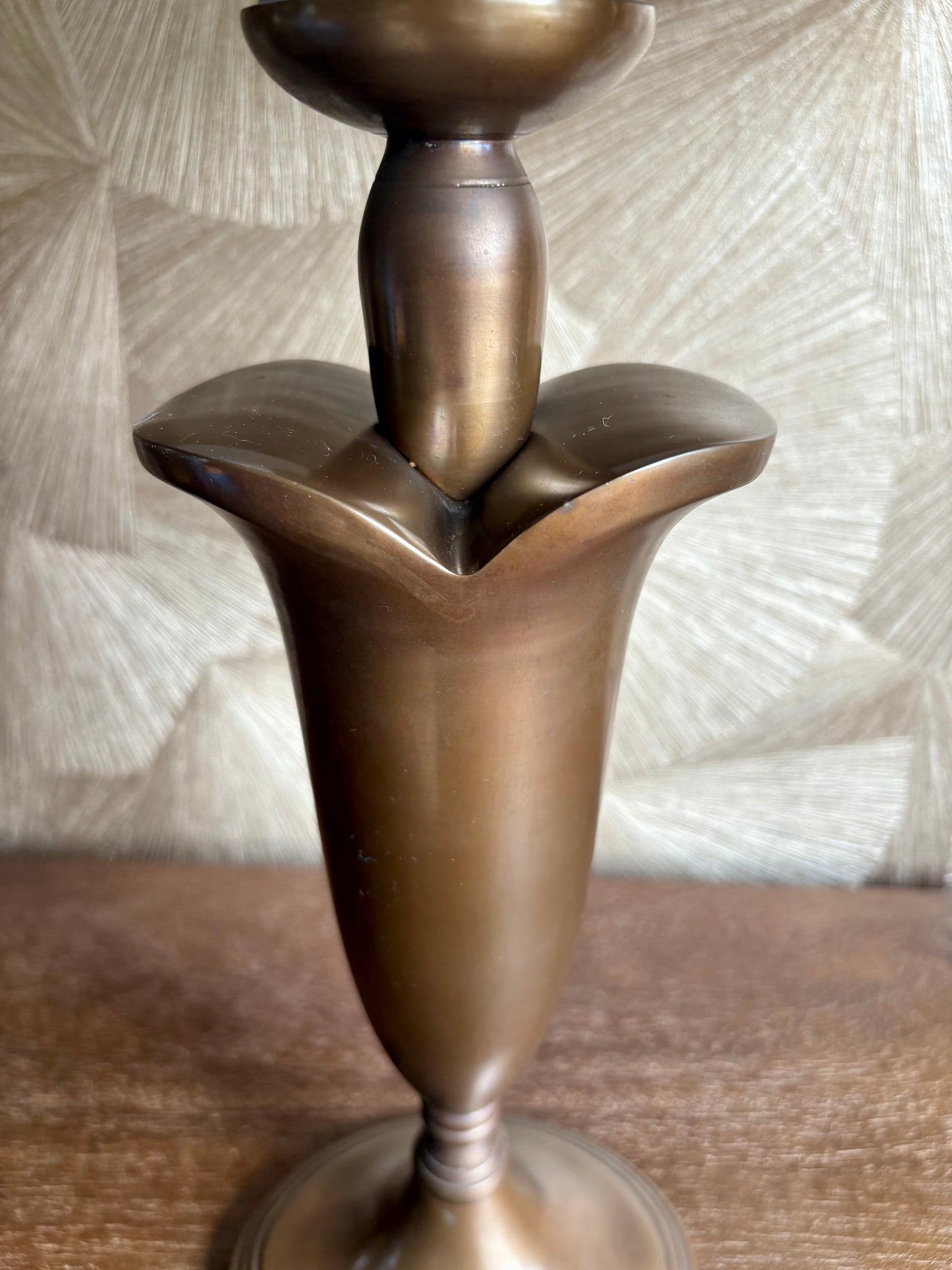 Vintage Mid-Century messing tafellamp met kap