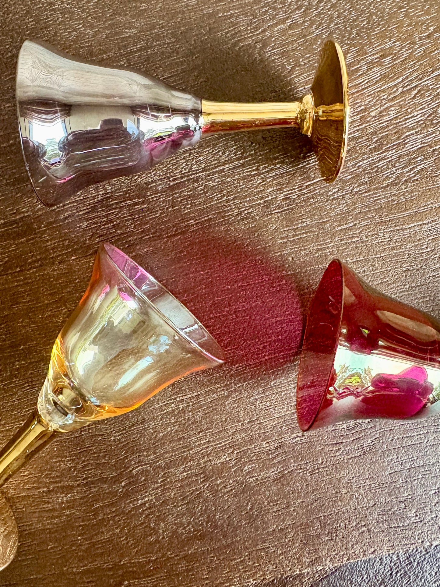 Vintage Harlequin likeur- aperitiefglazen | set van 5