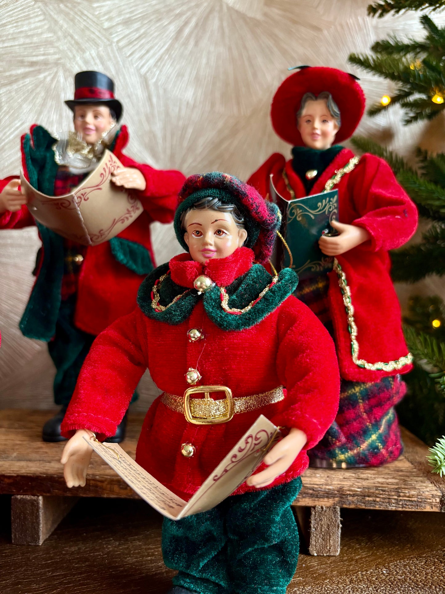 Vintage Charles Dickens kerstkoor poppen | set van 4