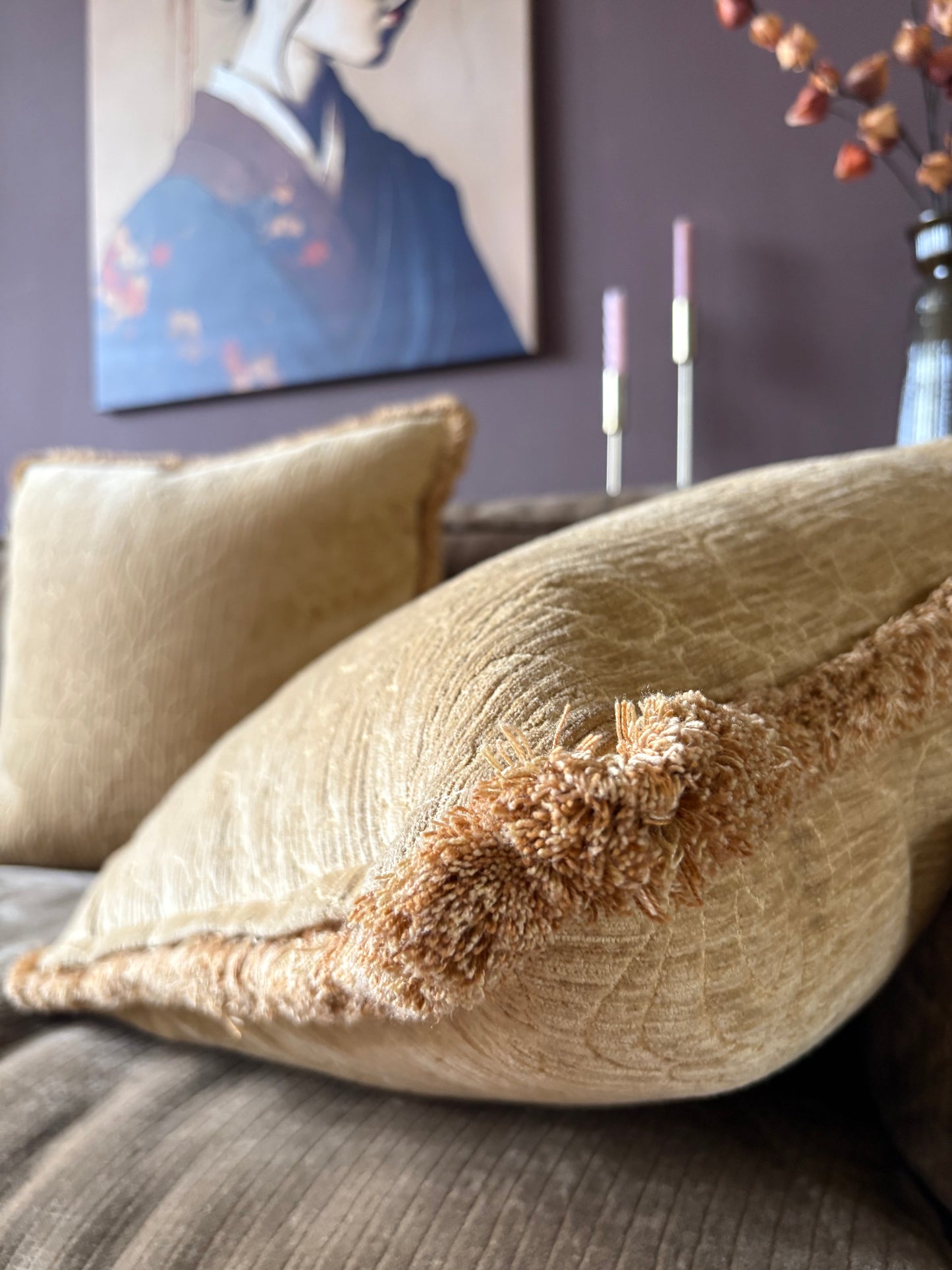 Vintage rib - jacquardweefsel kussen