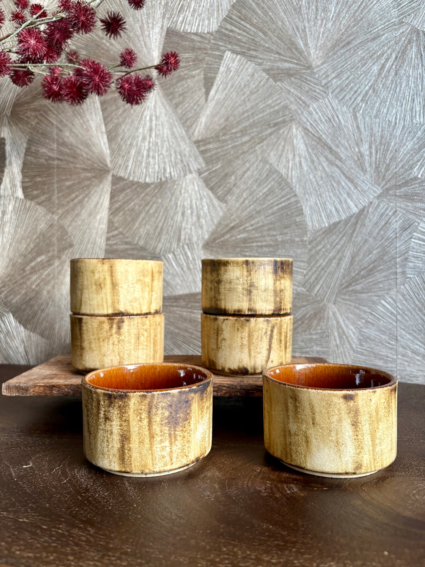 Vintage 70’s stapelbare retro schaaltjes | set van 6