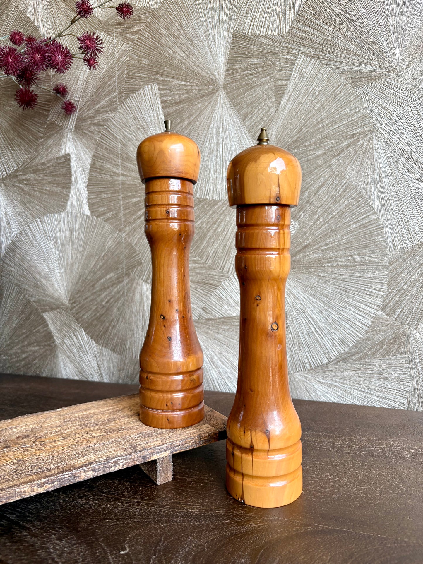 Vintage Deense peper & zoutmolen | set van 2