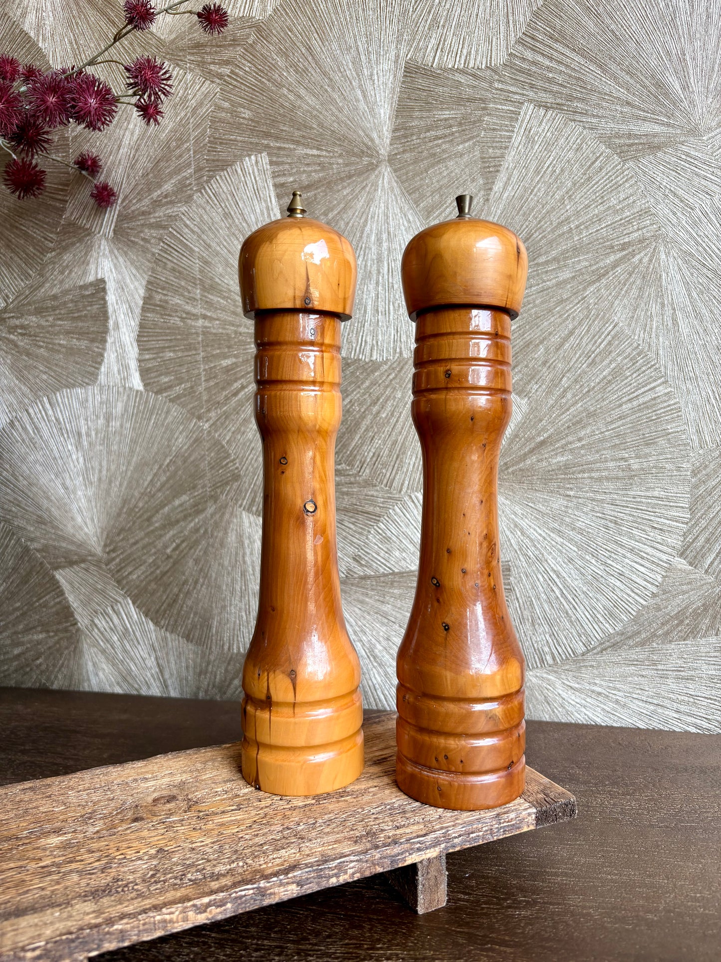 Vintage Deense peper & zoutmolen | set van 2