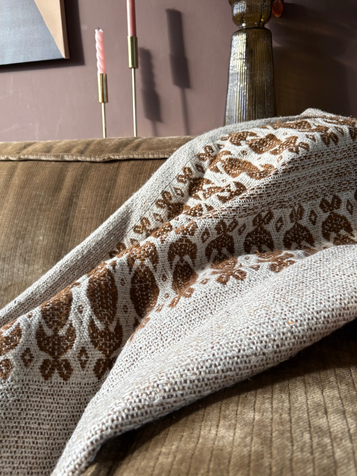 Vintage wollen sprei - plaid | 140x215 cm