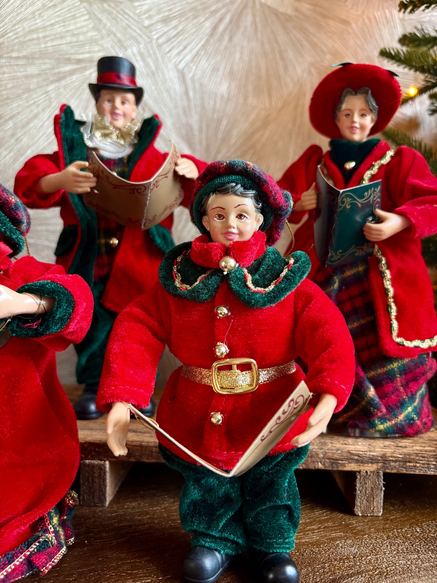 Vintage Charles Dickens kerstkoor poppen | set van 4