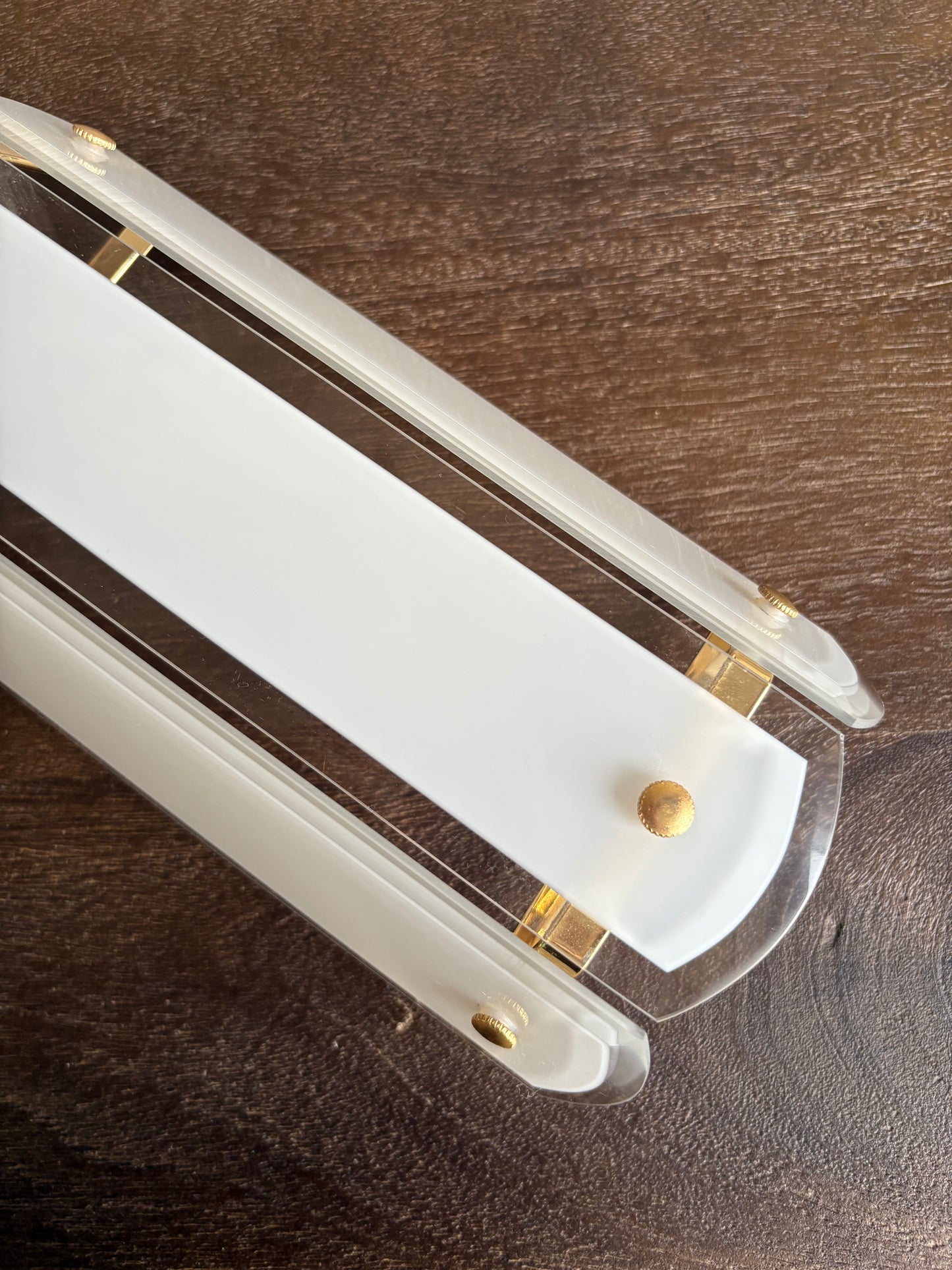 Vintage Mid-Century wandlamp - messing en glas