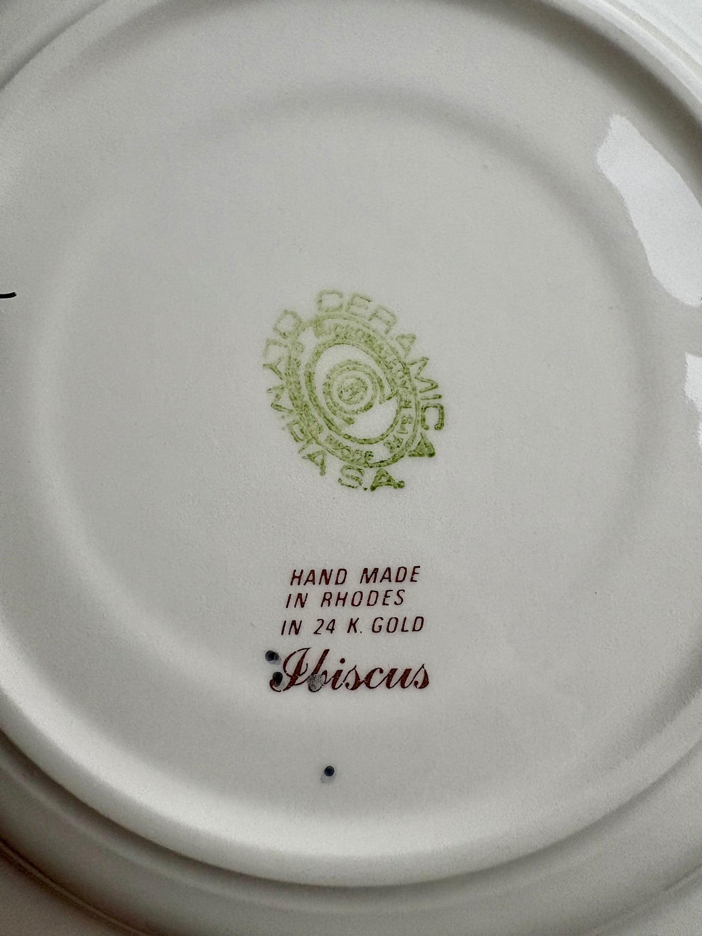 Vintage Grieks wandbord | handgemaakt 24K goud