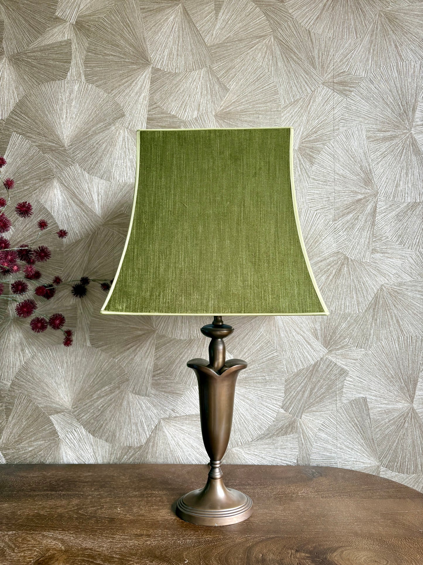 Vintage Mid-Century messing tafellamp met kap