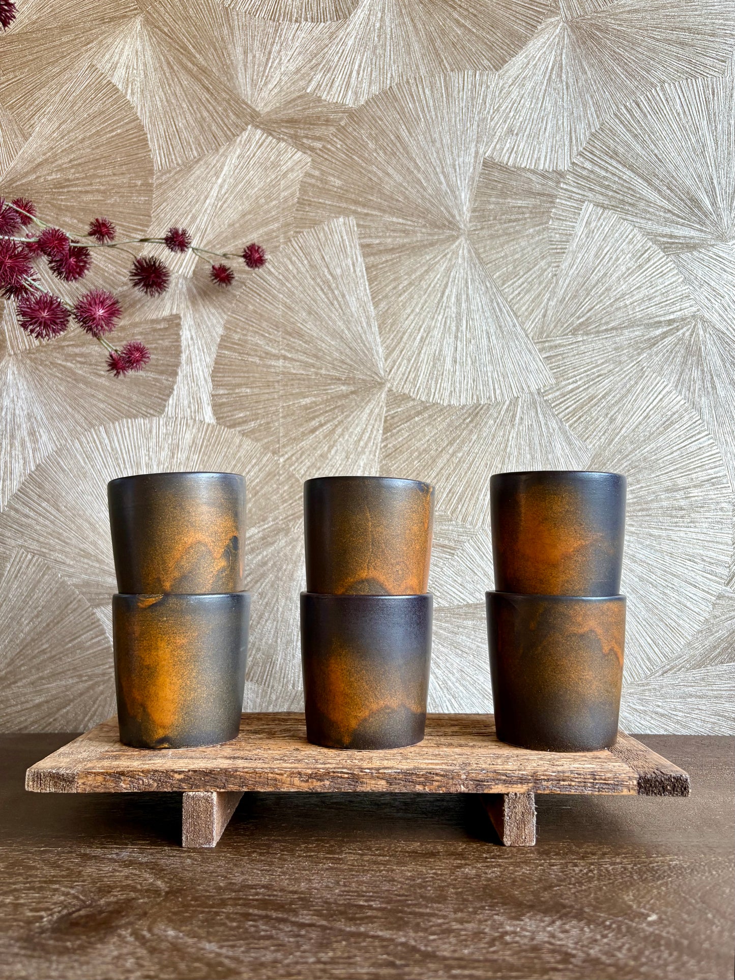 Vintage 70’s keramieken mokken | set van 6