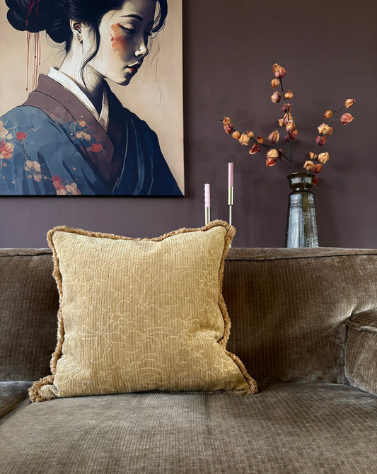 Vintage rib - jacquardweefsel kussen