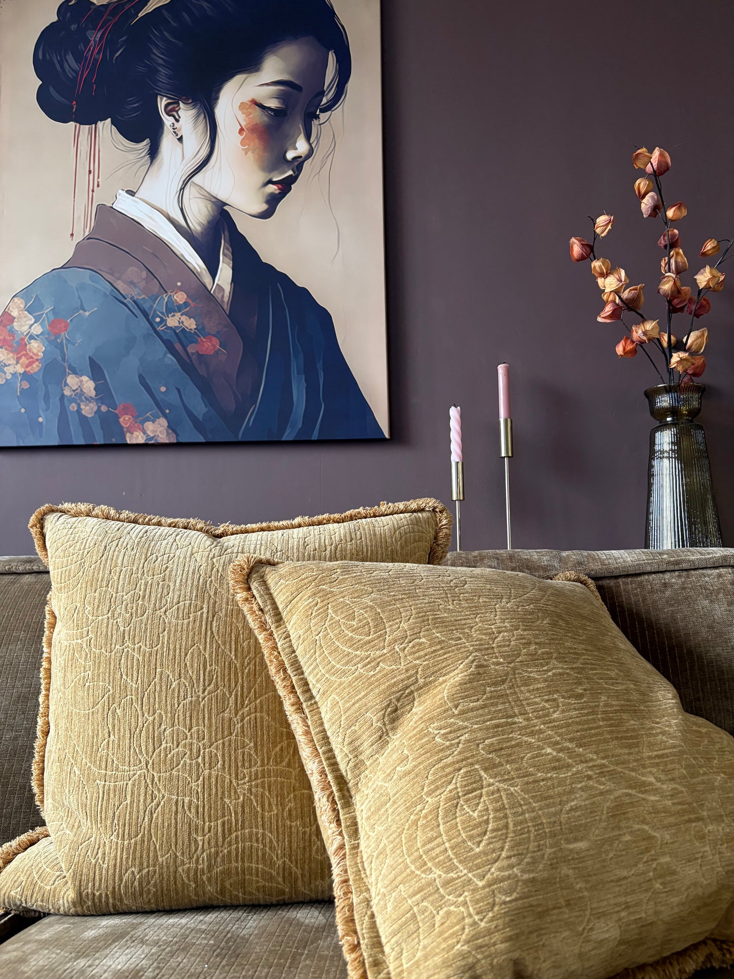 Vintage rib - jacquardweefsel kussen