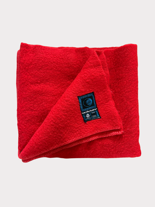 Vintage rode wollen deken | 142x220 cm