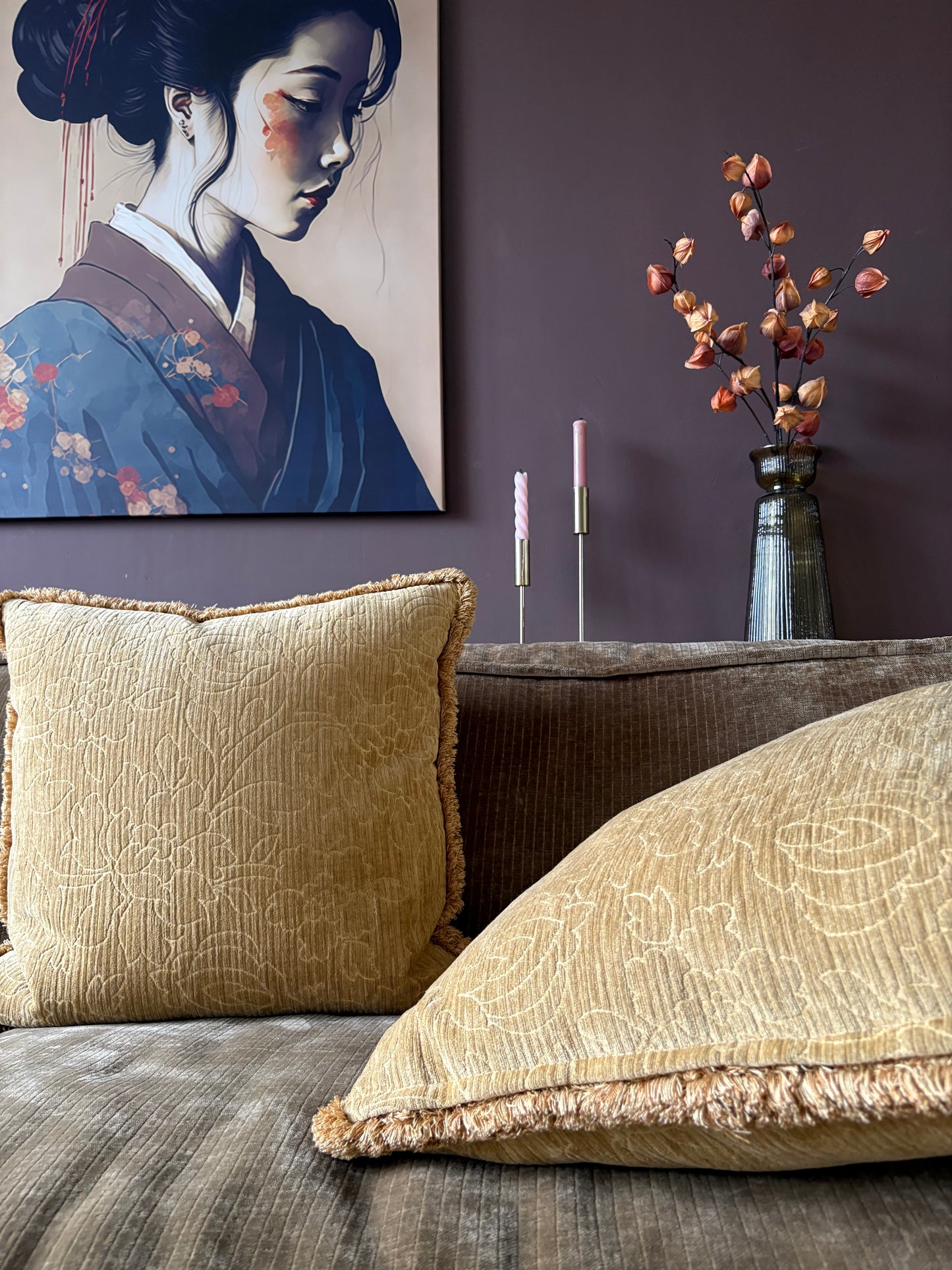 Vintage rib - jacquardweefsel kussen