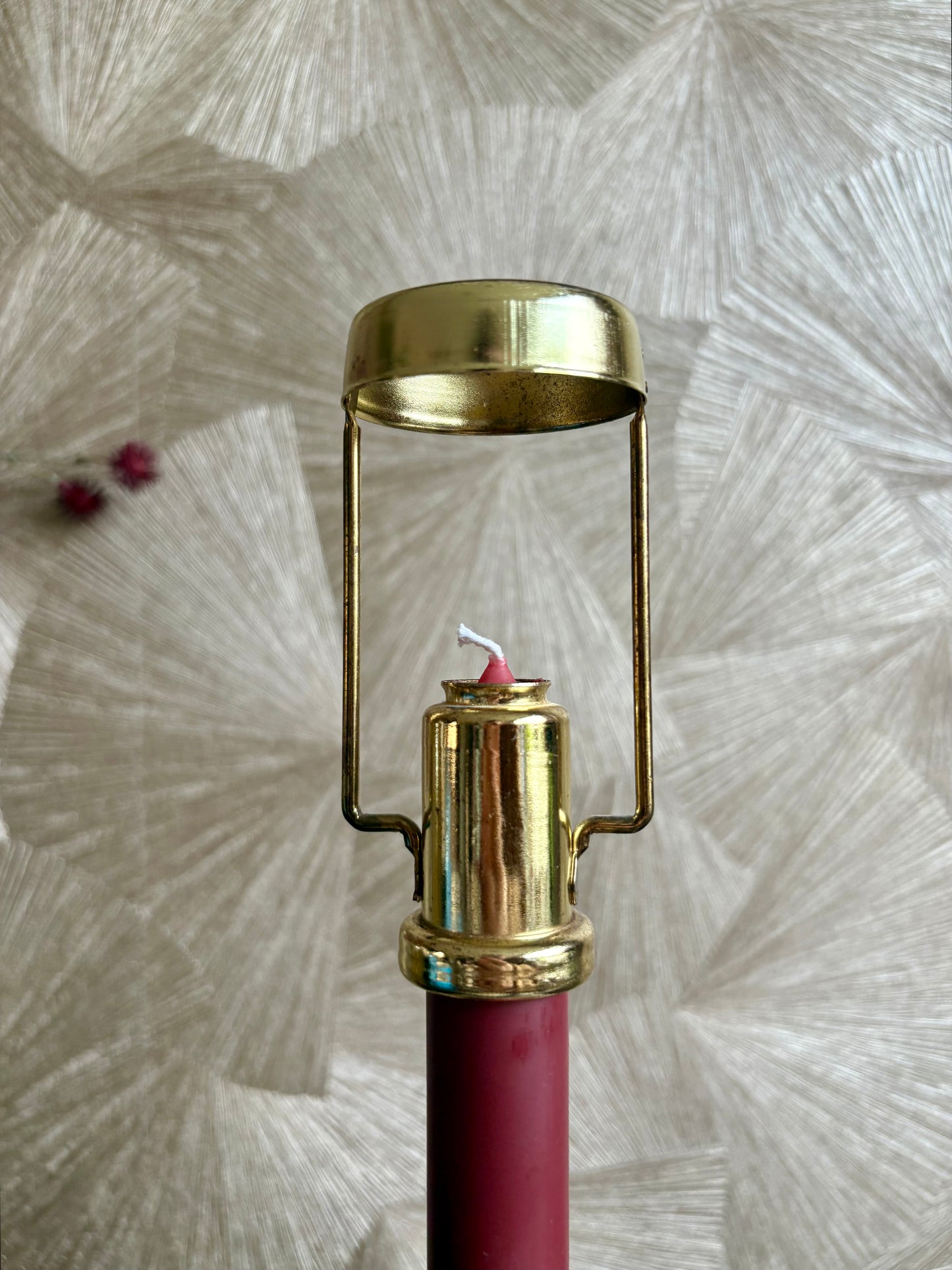 Vintage rode kaarsenhouder lampje