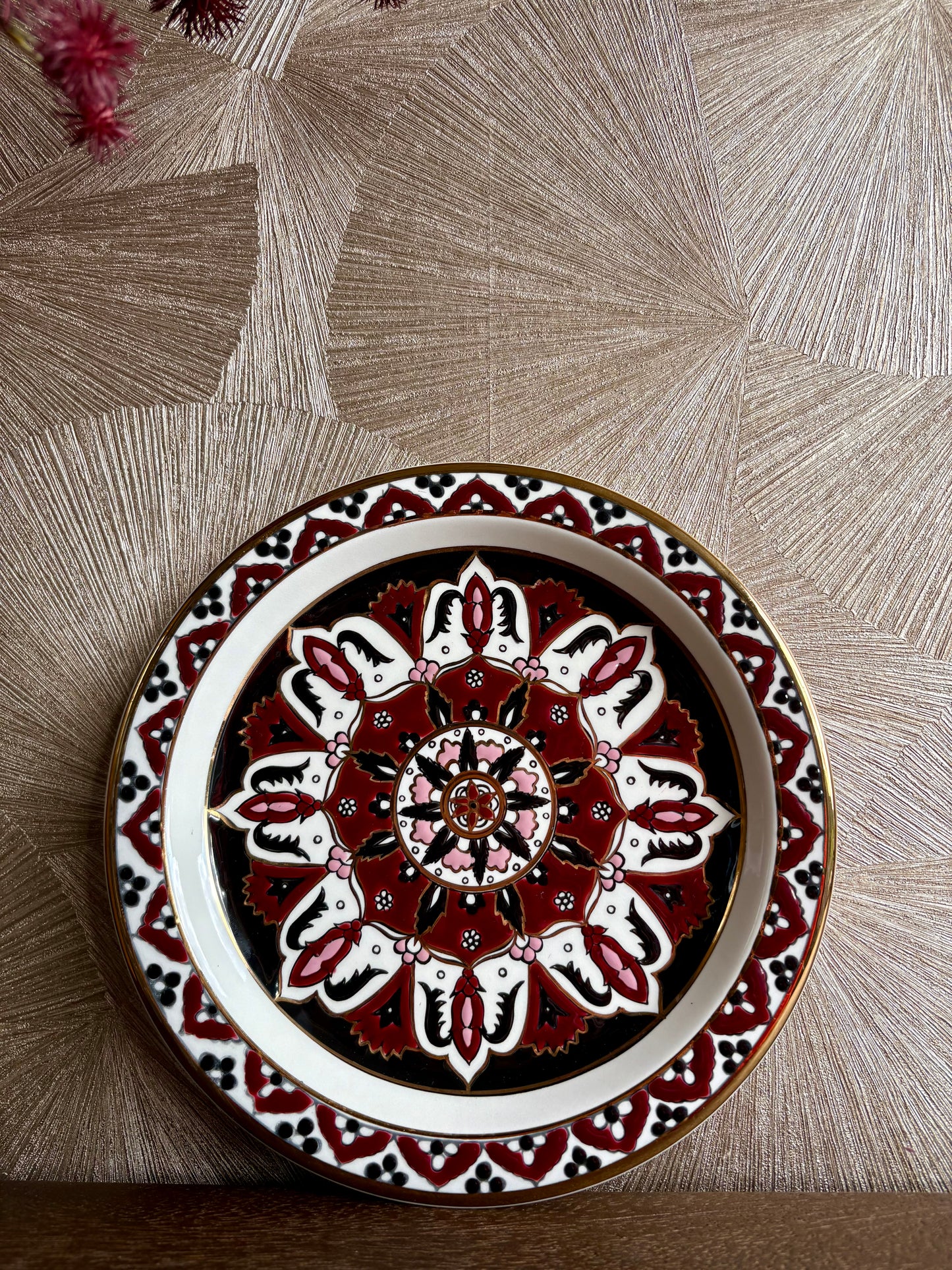 Vintage Grieks wandbord | handgemaakt 24K goud