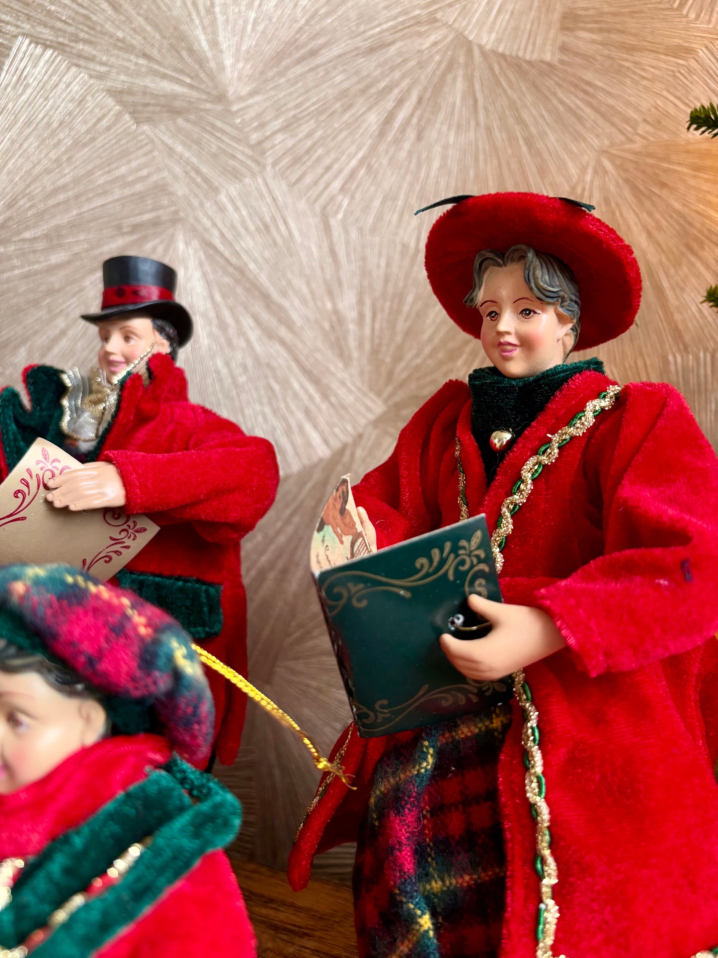 Vintage Charles Dickens kerstkoor poppen | set van 4