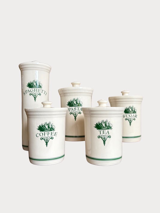 Vintage Engelse voorraadpotten | set van 5