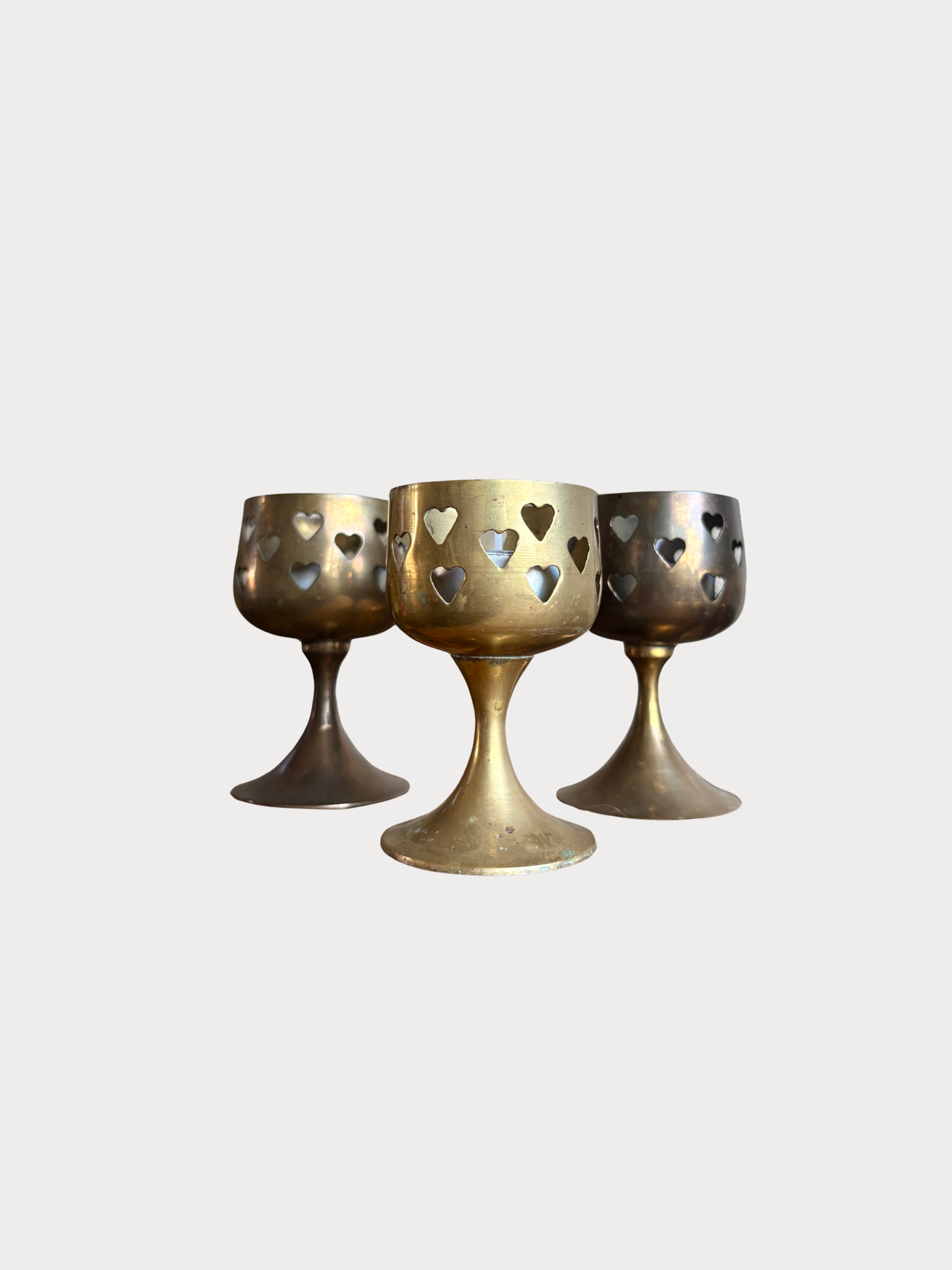 Vintage waxinelichthouder hartjes | set van 3