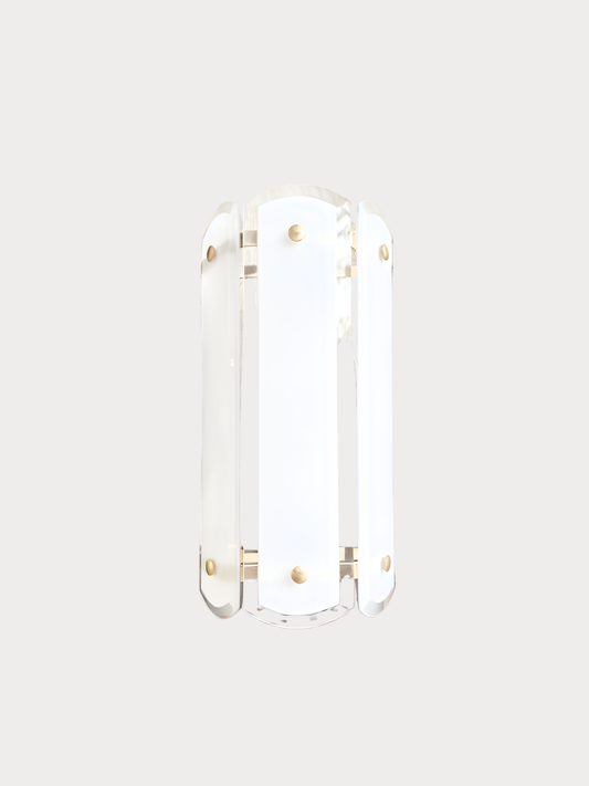 Vintage Mid-Century wandlamp - messing en glas