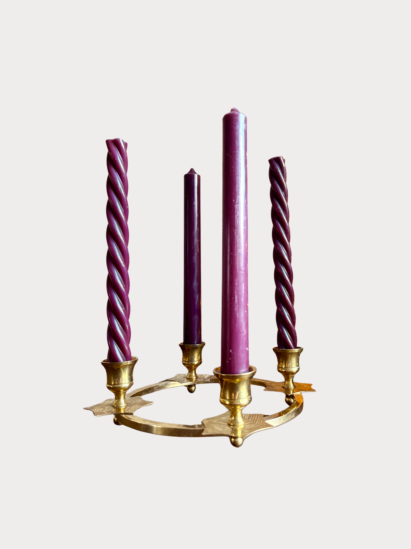 Vintage messing kerst adventskandelaar