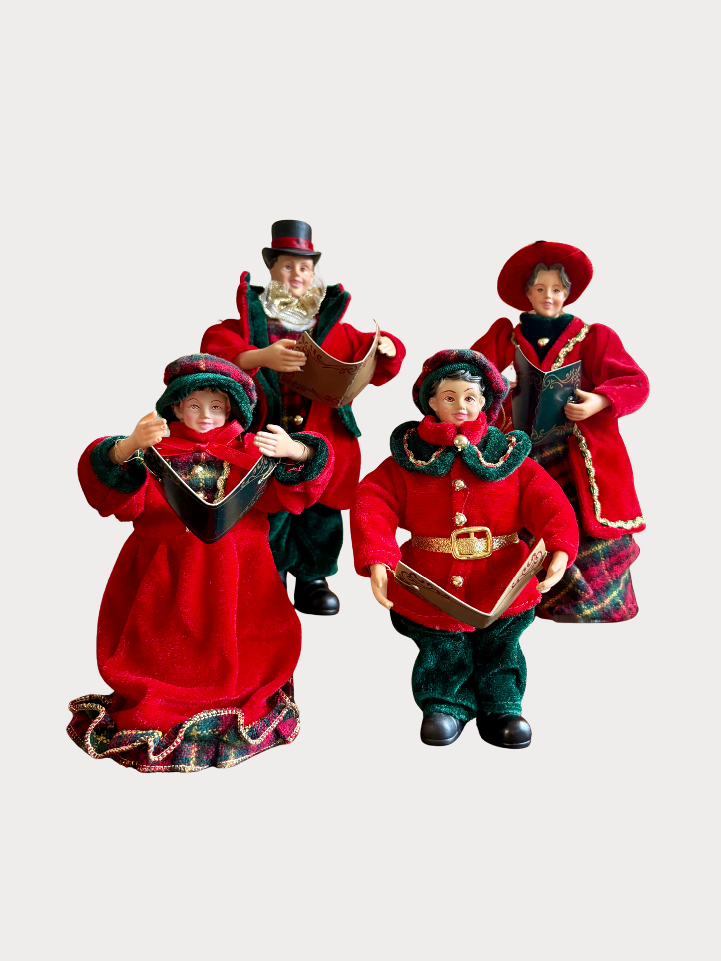 Vintage Charles Dickens kerstkoor poppen | set van 4
