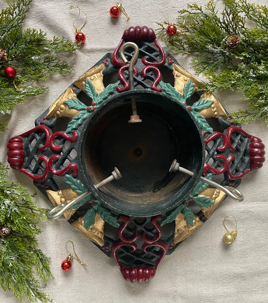 Vintage gietijzeren kerstboomvoet